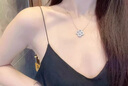 予心鉆約18K金人工培育鉆石套鏈鉑金滿(mǎn)鑲四葉草鎖骨鏈時(shí)尚百搭情人節禮物 18K金吊墜+鉑金鏈/培育鉆/證書(shū)禮盒 小號總約50分品質(zhì)鉆 曬單實(shí)拍圖