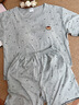都市麗人女士睡衣女免穿文胸100%純棉短袖短褲夏季帶胸墊女士家居服 曬單實(shí)拍圖