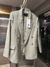 三彩【宋軼同款】2026春季新款休閑西裝外套雙排扣正肩小西服中長(cháng)Z 淡灰綠 S 155/80A 曬單實(shí)拍圖
