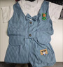 五小七童裝男童夏季套裝一周歲禮服男寶寶衣服夏裝兒童西裝兩件套 白色 80 尺碼7-11月【建議寶寶75-85】cm 曬單實(shí)拍圖