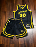 CEENIU金州勇士隊庫里30號球衣熱壓復古背心速干籃球服訓練服套裝 庫里城市限定球衣+球褲 L 曬單實(shí)拍圖