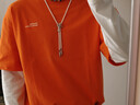 太平鳥(niǎo)男裝 【潮流戶(hù)外】 秋季寬松假兩件長(cháng)袖T恤男B2CPD3302 橙色1（闊型） M 曬單實(shí)拍圖