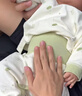 婧麒（JOYNCLEON）新生嬰兒衣服純棉秋款初生男女寶寶春秋睡衣分體打底內衣套裝 蒲公英綠色 【高腰款】 80 cm 曬單實(shí)拍圖