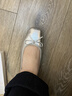 百麗（Belle）復古褶皺平跟單鞋女2026春新商場(chǎng)同款柔軟羊皮單鞋F3M1DAQ6預售 銀色 36 曬單實(shí)拍圖