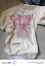 駱駝（CAMEL）冰皮T神小雛菊短袖T恤棉感寬松休閑上衣 C36BAXLN023A 暖白 M 曬單實(shí)拍圖