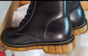 馬登男士馬丁靴秋冬加絨工裝靴英倫風(fēng)黑色休閑皮鞋男通勤百搭真皮靴子 黑色 [軟皮/6孔]加絨版 42 男碼 曬單實(shí)拍圖