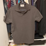 海行美式復古海鷗領(lǐng)polo衫男阿美咔嘰2026夏季新款純色純棉短袖T恤 咖啡色 (200g純棉) M 曬單實(shí)拍圖