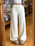 棉致美式微喇休閑運動(dòng)褲子女春秋季新款高腰直筒顯瘦垂感瑜伽闊腿衛褲 3311米白色【高品質(zhì)】 L 110-120斤 曬單實(shí)拍圖