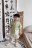 G.duck小黃鴨童裝嬰兒分體套裝夏季嬰幼兒童漢服夏天周歲衣服新中式唐裝 綠色 100 （建議身高90cm 3-4歲）cm 曬單實(shí)拍圖