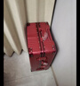 喜朗頓結婚行李箱女方新娘陪嫁箱婚禮酒紅色拉桿箱嫁妝密碼箱婚嫁皮箱子 酒紅色-直角拉鏈款 24英寸 【需托運】 曬單實(shí)拍圖
