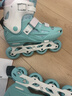 樂(lè )秀輪滑鞋兒童溜冰鞋男女童可調平花初學(xué)套裝滑冰旱冰鞋X2Z 綠白L 曬單實(shí)拍圖