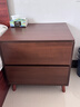 床頭柜實(shí)木邊柜簡(jiǎn)約現代臥室出租房用床頭收納柜置物架 實(shí)木板【雙抽】胡桃色50cm 曬單實(shí)拍圖