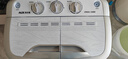 奧克斯（AUX）洗+脫5.0公斤家用小型宿舍單身迷你雙桶缸半自動(dòng)洗脫一體洗衣機 白色 雙缸 曬單實(shí)拍圖