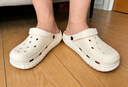 【CROCS同款】洞洞鞋男女時(shí)尚厚底增高夏季卡駱馳同款涼鞋戶(hù)外 米色 39 -40 曬單實(shí)拍圖