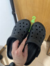 卡駱馳（CROCS）洞洞鞋貝雅男鞋女鞋輕便耐磨一腳蹬拖鞋休閑鞋|10126 黑色-001 43 (270mm) 曬單實(shí)拍圖