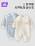 婧麒（JOYNCLEON）嬰兒連體衣保暖夾棉嬰幼兒寶寶衣服秋冬爬服哈衣套裝 Jlt200702 曬單實(shí)拍圖