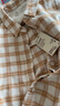 MUJI女式 法蘭絨 襯衫式夾克女外套外衣 25年冬季女裝 上衣 BC2POA5A 暗黃色格紋 M （160/84A） 曬單實(shí)拍圖
