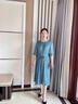 鹿王戀雪高檔氣質(zhì)連衣裙女士夏季2026年新款高級感收腰顯瘦時(shí)尚百搭長(cháng)裙子 青色 L 建議105-120斤 曬單實(shí)拍圖