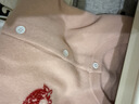 帕什粉色羊絨衫女開(kāi)衫100%山羊絨25秋冬新系扣草莓提花毛衣外套MC2513 粉色 L 曬單實(shí)拍圖