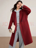 尚都比拉新年紅100%羊毛保暖毛呢大衣女冬季西裝領(lǐng)中長(cháng)外套小個(gè)子通勤大衣 曬單實(shí)拍圖