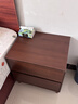 床頭柜實(shí)木邊柜簡(jiǎn)約現代臥室出租房用床頭收納柜置物架 實(shí)木板【雙抽】胡桃色50cm 曬單實(shí)拍圖