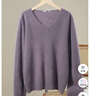 雪中飛（SNOWFLYING）拉毛羊毛衫女 含山羊絨秋冬季新品女士長(cháng)袖毛衣純色V領(lǐng)打底羊毛衫 曬單實(shí)拍圖