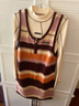 NO ONE ELSE條紋無(wú)袖連衣裙女2025秋新品背心裙洋氣減齡短裙 棕色 0 曬單實(shí)拍圖