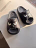 紅豆（Hodo）生氣小狗拖鞋男士2026新款夏季外穿厚底防滑室內家居情侶涼拖鞋女 黑色 42-43 正碼 曬單實(shí)拍圖