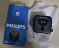 飛利浦（PHILIPS）出國轉換插頭轉換器/國際旅行插座轉換器/英歐美澳標德國日本新加坡香港適用兩孔雙側插黑 曬單實(shí)拍圖