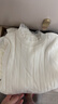 香影【抗起球科技針織衫】2025新款木耳邊半高領(lǐng)針織打底衫女秋冬 米色 木耳邊領(lǐng) N844008 L 曬單實(shí)拍圖