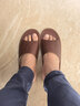 范米尼真皮拖鞋春夏居家用室內頭層牛皮涼拖鞋男士女式防滑家居拖鞋客人 515【咖啡】顯瘦版 【28】適合41-42碼(內長(cháng)26厘米) 曬單實(shí)拍圖