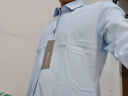 紅豆【斜紋】長(cháng)袖襯衫男士純色上班商務(wù)休閑職業(yè)工裝正裝白襯衣男裝 曬單實(shí)拍圖