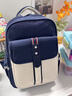 得力（deli）小學(xué)生書(shū)包英倫學(xué)院風(fēng)護脊減負1-3-6高年級兒童初中生雙肩背包 2026年新款【3-6年級】牛津藍 曬單實(shí)拍圖