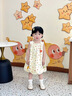 班喜迪女童連衣裙夏裝新款洋氣兒童花苞公主裙女寶寶吊帶裙夏季兒童裙子 橘色 90 曬單實(shí)拍圖