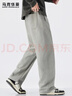 馬克華菲（MARK FAIRWHALE）褲子男士潮牌衛褲男春秋季寬松休閑褲男闊腿男褲長(cháng)褲子 燕麥色 32 曬單實(shí)拍圖