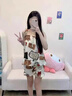 倩升帶胸墊吊帶睡衣女生夏季高級感復古卡通2026年新款甜美家居服套裝 T602 多色框動(dòng)物 M 曬單實(shí)拍圖