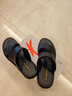 紅蜻蜓涼鞋男鞋拖鞋夏季牛皮大碼沙灘鞋露趾透氣兩穿WTT221181TJ黑色45 曬單實(shí)拍圖