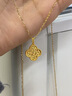 中國黃金（CHINA GOLD）碎碎冰四葉草黃金項鏈女18K金吊墜跨新年禮物送女友老婆生日 精美禮盒（勿拍） 曬單實(shí)拍圖