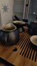 京東京造 茶具整套 功夫茶具陶瓷套裝茶壺茶杯茶盤(pán)【黑陶提梁壺】 12件套  曬單實(shí)拍圖