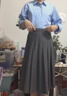 優(yōu)衣庫女裝寬褶中裙/半身裙裙子479916 488364 488364/08深灰色 XS 曬單實(shí)拍圖
