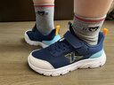 特步兒童童鞋男童中大童防滑緩震支撐輕便舒適四季百搭網(wǎng)革魔術(shù)貼跑鞋 夜藍/晴山藍 【9550四季密網(wǎng)款】 34 碼 曬單實(shí)拍圖