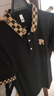 啄木鳥(niǎo)t恤男翻領(lǐng)夏季潮流男士短袖冰絲棉polo汗衫2026夏款高端體恤半袖T 黑色 XL【推薦120-135斤】 曬單實(shí)拍圖
