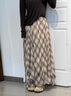 SNOWTREE2026春夏新款a字半身裙女長(cháng)裙咖色格子不規則韓系紗裙設計感氣質(zhì) 格紋裙 薄款 M （建議95-108斤） 曬單實(shí)拍圖