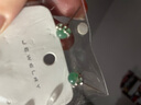 庫班豬養(yǎng)耳洞耳釘貓眼石耳釘女送媽媽節(jié)日禮物 淺綠貓眼石【銀色】2只 曬單實拍圖