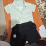 五小七童裝男童夏裝套裝新款兒童襯衫短袖小童寶寶夏季衣服兩件套 綠色 80 尺碼7-11月【建議寶寶75-85】cm 曬單實(shí)拍圖