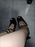 紅城有約大碼434548洛麗塔高跟鞋蘿莉小碼高跟鞋lolita公主鞋交叉綁帶JK鞋 黑色 7cm 39 (245mm) 曬單實(shí)拍圖