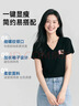 班尼路（Baleno）短袖v領(lǐng)正肩純棉t恤女2026夏季新款女裝爆款顯瘦百搭體恤女生上衣 曬單實(shí)拍圖