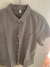 羅蒙（ROMON）棉麻襯衫男士短袖夏季中國風(fēng)亞麻休閑襯衣純色薄款小立領(lǐng)男裝上衣 939灰綠色【棉麻立領(lǐng)】 XL 【體重120-135斤】 曬單實(shí)拍圖