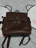 半坡飾族（bampo）新品瓦檐包 書(shū)包背包頭層牛皮雙肩包葫蘆五金女包女休閑書(shū)包 栗子棕760 曬單實(shí)拍圖