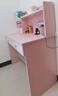 KUXG青少年學(xué)習桌椅初高中人體工學(xué)兒童書(shū)桌書(shū)架一體桌子小學(xué)生學(xué)習桌 【單桌+升降兒椅】淡粉色80cm 曬單實(shí)拍圖